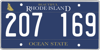 RI license plate 207169
