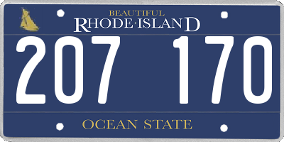 RI license plate 207170