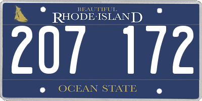 RI license plate 207172