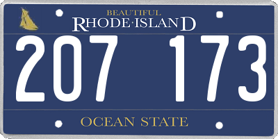 RI license plate 207173