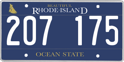 RI license plate 207175