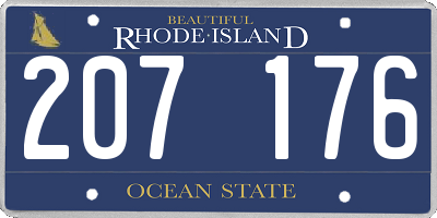 RI license plate 207176