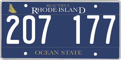 RI license plate 207177