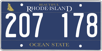 RI license plate 207178