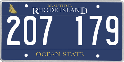 RI license plate 207179