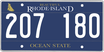 RI license plate 207180