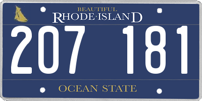 RI license plate 207181