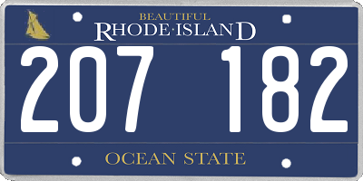 RI license plate 207182