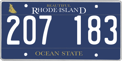 RI license plate 207183