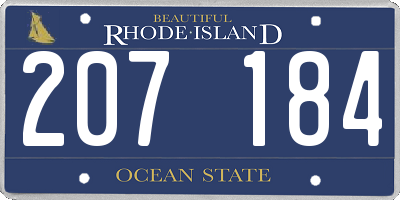 RI license plate 207184