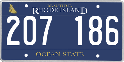 RI license plate 207186