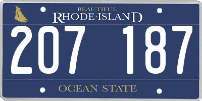 RI license plate 207187