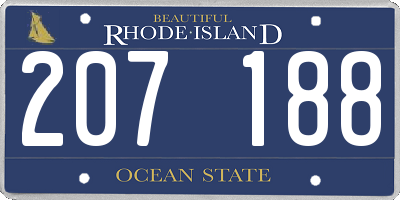 RI license plate 207188