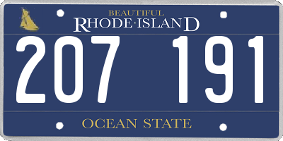 RI license plate 207191