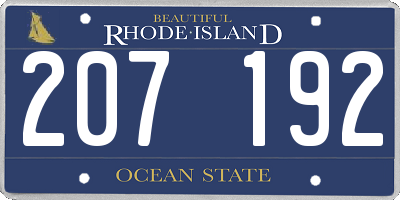 RI license plate 207192