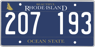 RI license plate 207193