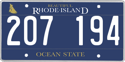 RI license plate 207194