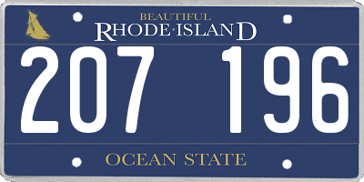 RI license plate 207196