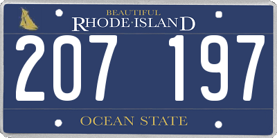 RI license plate 207197