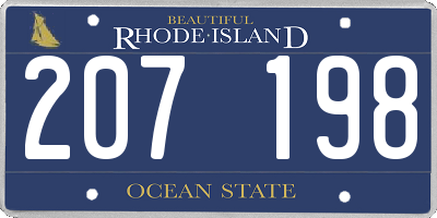 RI license plate 207198