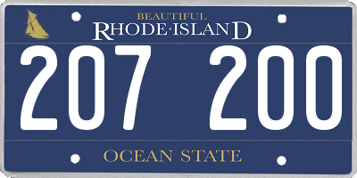 RI license plate 207200