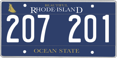 RI license plate 207201