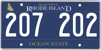 RI license plate 207202