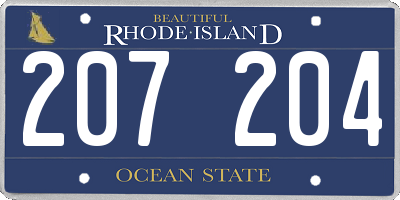 RI license plate 207204