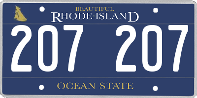RI license plate 207207