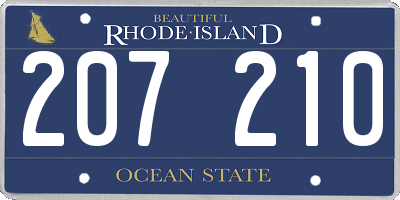 RI license plate 207210