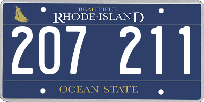 RI license plate 207211