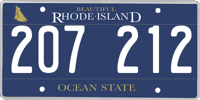 RI license plate 207212