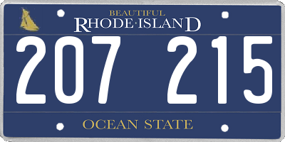 RI license plate 207215