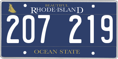 RI license plate 207219