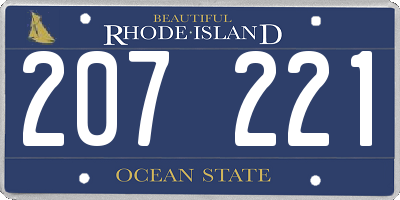 RI license plate 207221