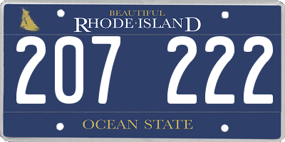RI license plate 207222