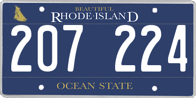 RI license plate 207224