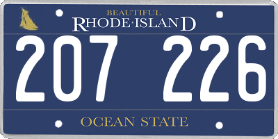 RI license plate 207226