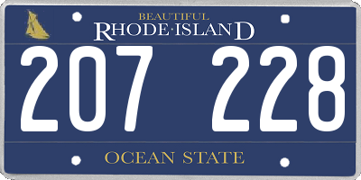 RI license plate 207228