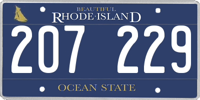 RI license plate 207229