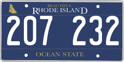 RI license plate 207232