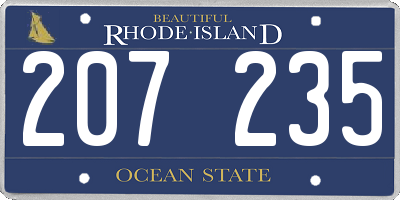 RI license plate 207235