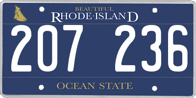 RI license plate 207236