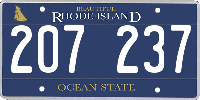 RI license plate 207237