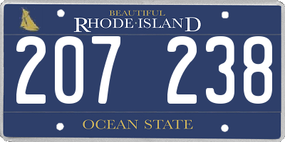 RI license plate 207238