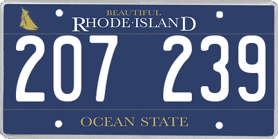 RI license plate 207239
