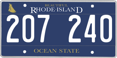 RI license plate 207240