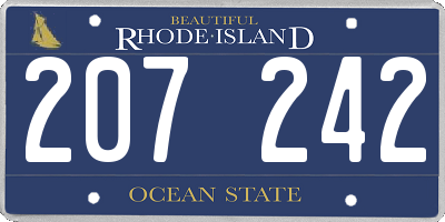 RI license plate 207242