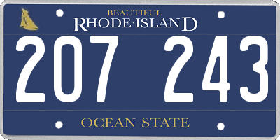 RI license plate 207243