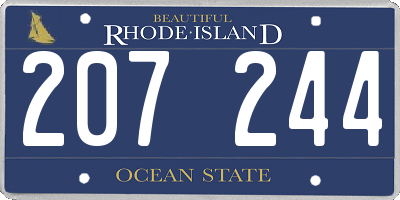 RI license plate 207244